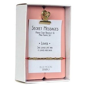 Blue Moon Studio Clip Frame with Morse Code Bracelet “Loved”